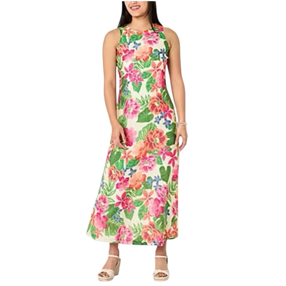 Willow Glenn Floral Sleeveless Maxi Dress Women’s Size M Hourglass Colorful